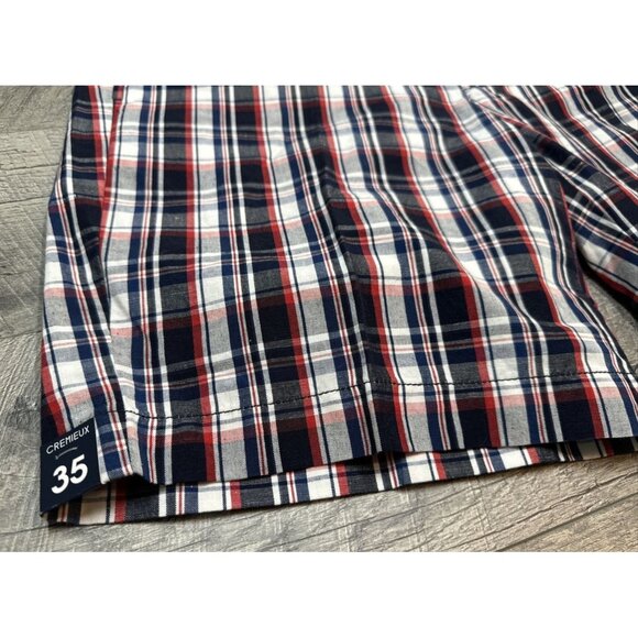 Cremieux Shorts Mens 35 Red Plaid Linen Chino Preppy Montauk Madison 9” NEW - Picture 5 of 7